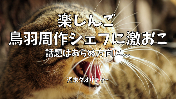 【ガチギレ】 楽しんご 広末涼子と不倫の鳥羽周作シェフに激おこ